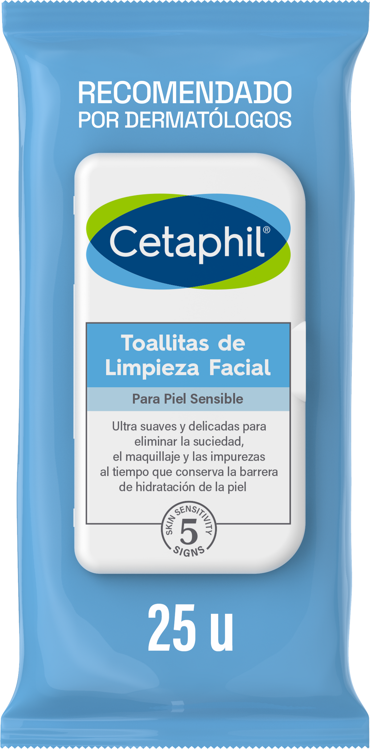 Cetaphil Toallitas de Limpieza Facial para Piel Sensible