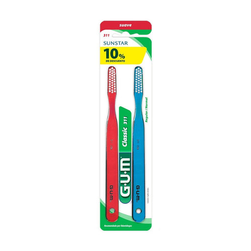 Cepillo Dental Gum Classic 311 Suave X 2 Unidades