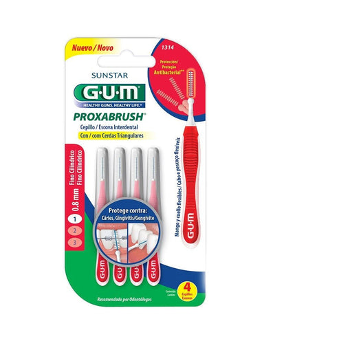 Gum Cepillo Interdental Fino Cilindrico 0.8mm 4 Unidades