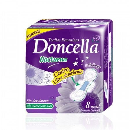 Doncella, Toallas Femeninas Nocturnas Con Alas S/perfume 8 Un