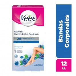 Veet Bandas Cera Fria Piel Sensibles 6 Depilaciones